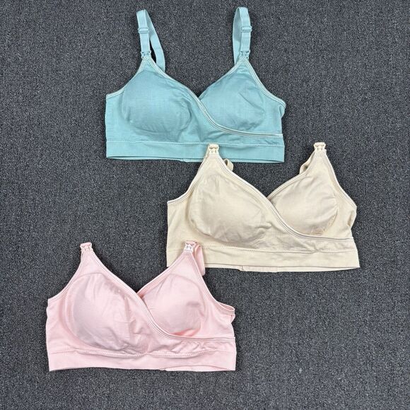 Bundle lot 3x Feelingirl Nursing Maternity Bra Removable Pads Wireless Size XL - Picture 1 of 4